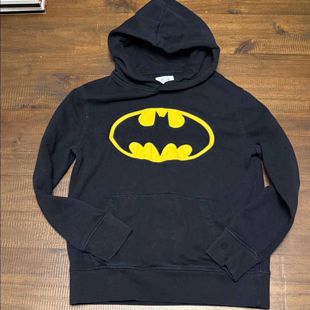GAP Kids Black Hoodie with Yellow Batman Logo